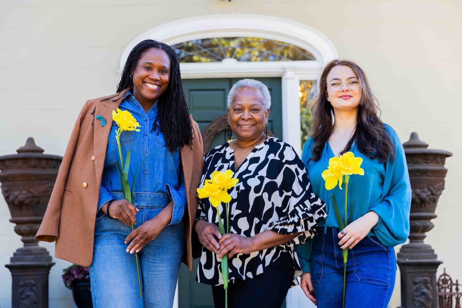 The Project R.E.S.T. & Clevedale Inn teams posing in their denim & daffodils